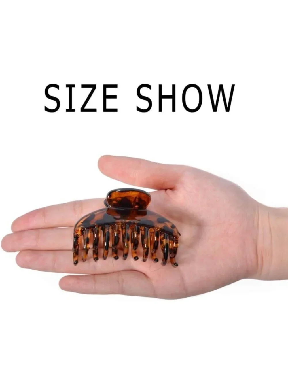 3 PCS Tortoise Shell Hair Claw Clips - Double Row Teeth Jaw Barrettes for All